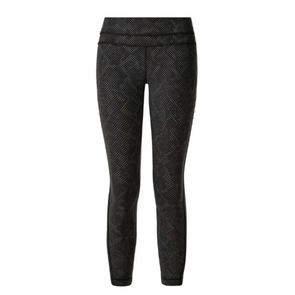 Lululemon Pace Tight Reflective Leggings sz 2 24x24 Polka Dot Black Silver NWT